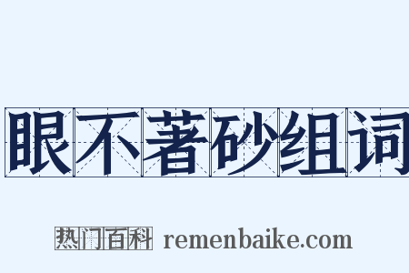 眼不著砂组词是什么意思的图片